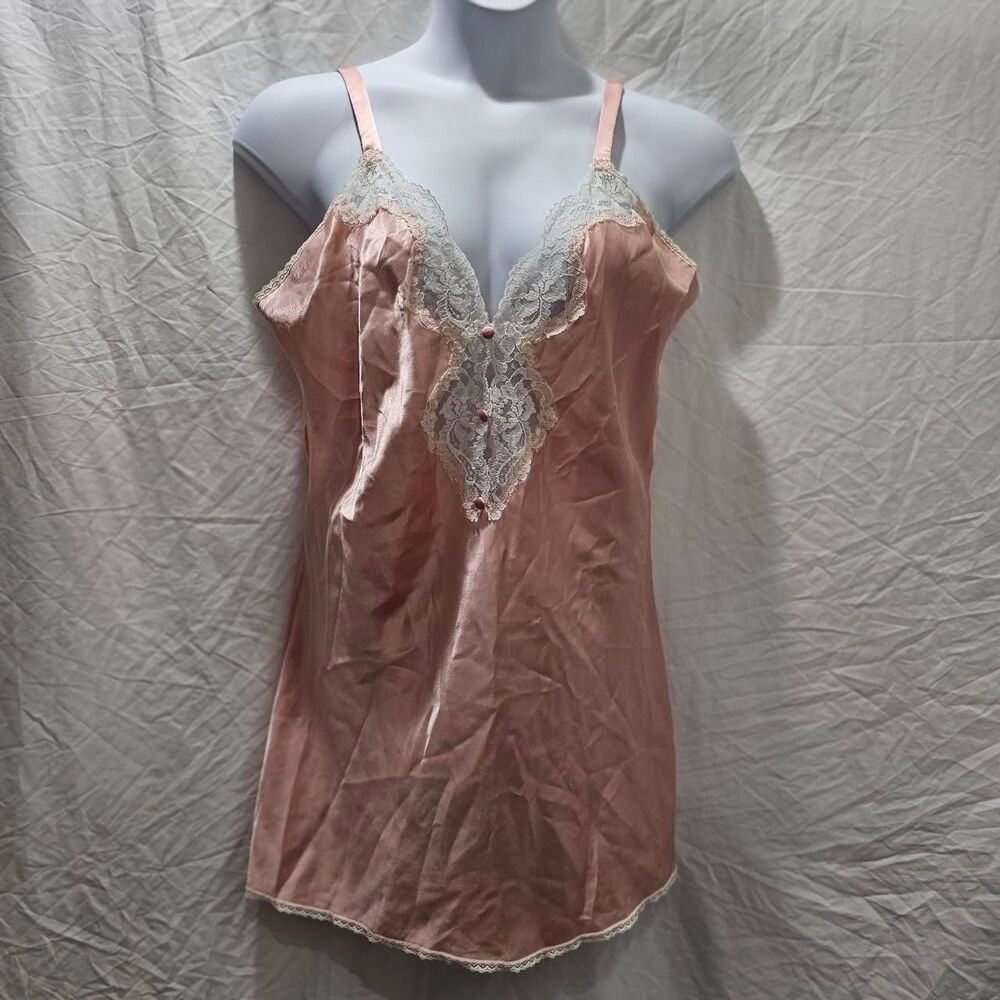 vintage 90s baby pink satin fairy whimsigoth mini dress - Picture 3 of 7